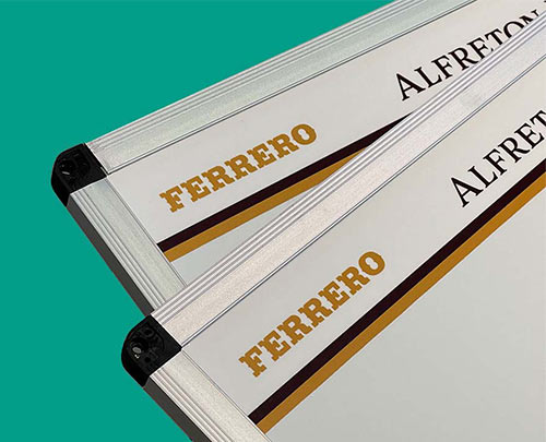 Printed whiteboard example Ferrero