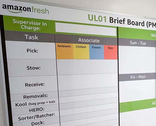 amazon team brief board