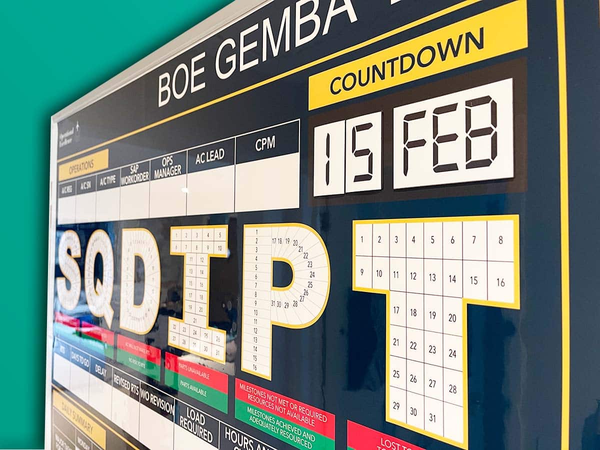 Bombardier SQDIPT Gemba magnetic numbers clock gallery overlay