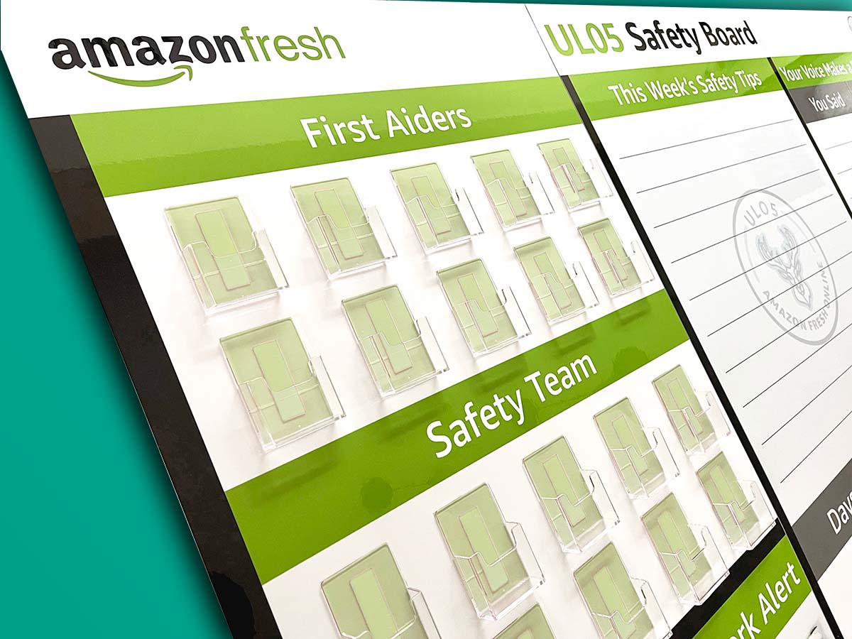 Amazon fresh safety board doc card holders