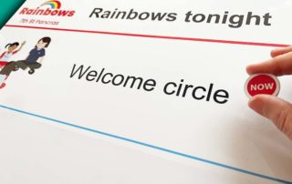 Rainbows education board magnetic status pin