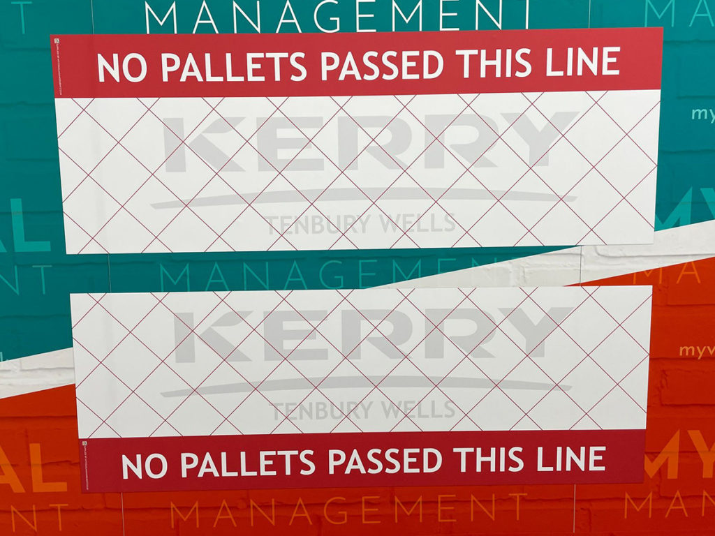 No Pallets Warehouse Sign