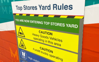 Yard safety rules board