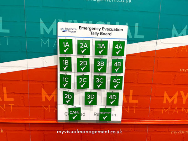 Emergency Evacuation Tally Board