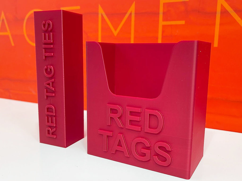 red tag and ties holder