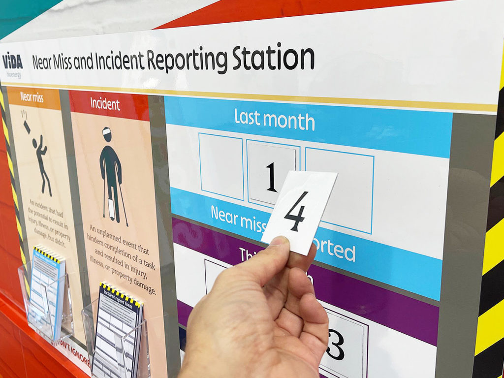 Near Miss board reporting station